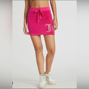Juicy Couture Velour Mini Skirt With Bling